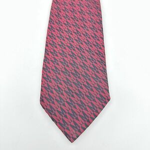 MOSCHINO Red Monogrammed Silk Tie Made In Italy 60"-3.5" Excellent